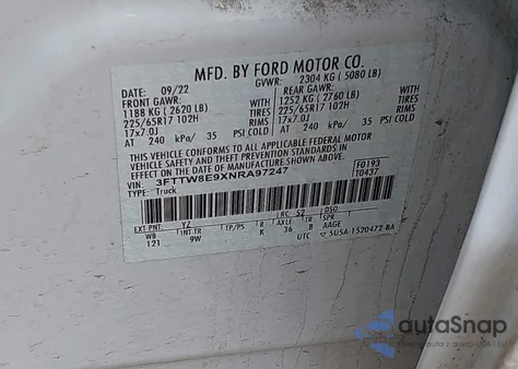 2022 Ford Maverick Xl from USA, damaged, VIN 3FTTW8E9XNRA97247